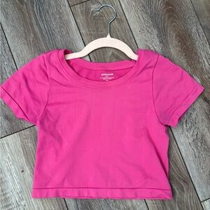 Ambiance Womens Pink Crop Top